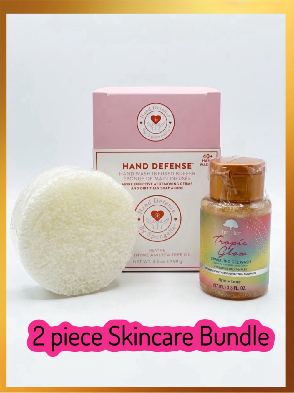 SPONGELLE + TREE HUT 2 pc • hand defense spongelle + sparkling body wash • NEW